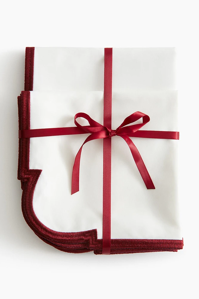 Lot de 2 sets de table en coton avec serviettes