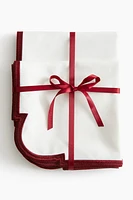 Lot de 2 sets de table en coton avec serviettes