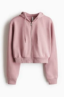 Short Hooded Sweatshirt Jacket