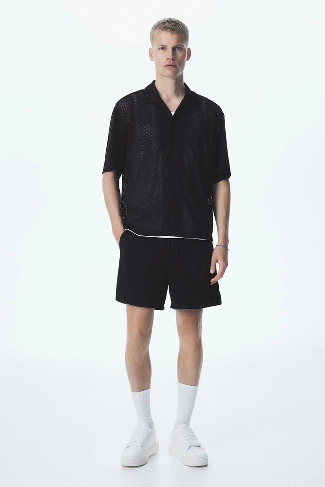 Loose-Fit Mesh Resort Shirt