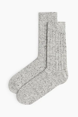 Chaussettes en tricot côtelé