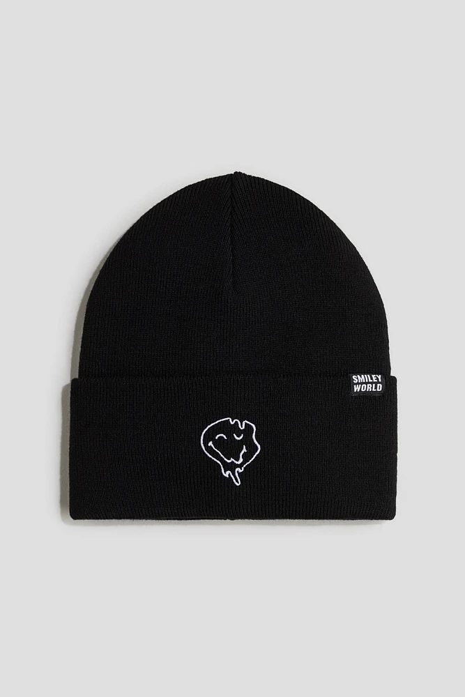 Embroidered-Detail Beanie