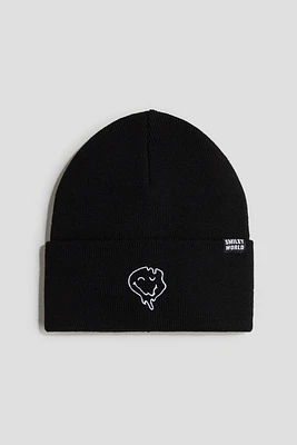 Embroidered-Detail Beanie