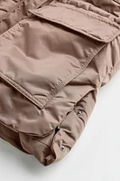 Drawstring-waist puffer jacket