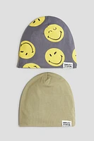 Lot de 2 bonnets imprimés en jersey