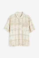 Relaxed Fit Short-sleeved Linen-blend Shirt