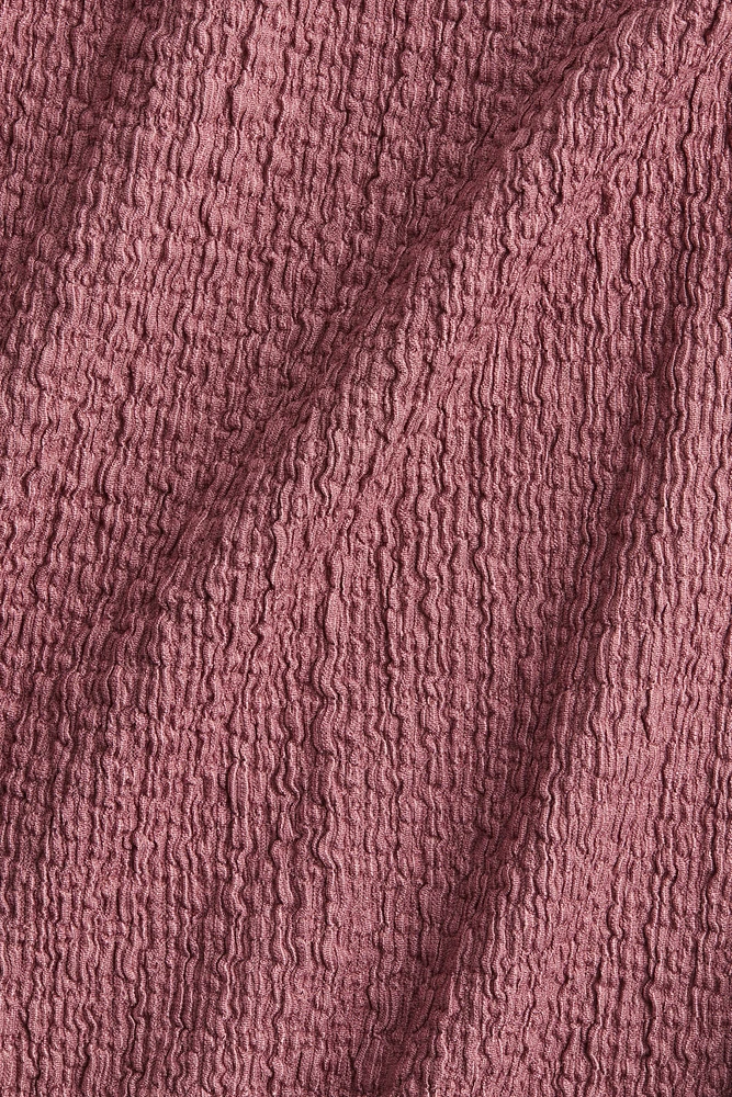 Crinkled Dress with Overlocked Trim