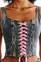 Lacing-Detail Corset-Style Top