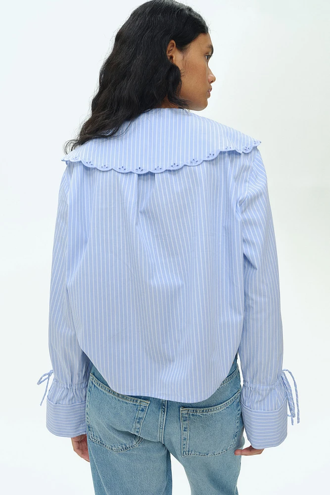 Poplin Blouse with Eyelet Embroidery