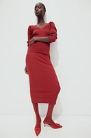 Rib-Knit Pencil Skirt