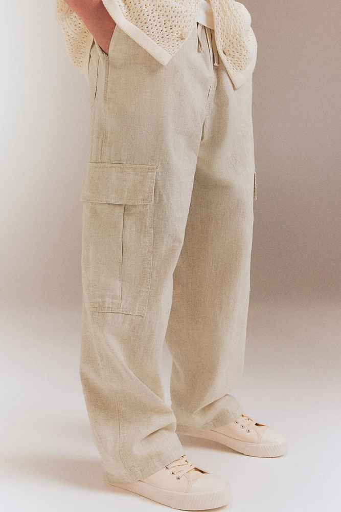 Linen-blend Cargo Joggers