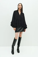 Flounced Chiffon Blouse