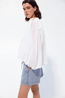 MAMA Drawstring Denim Shorts