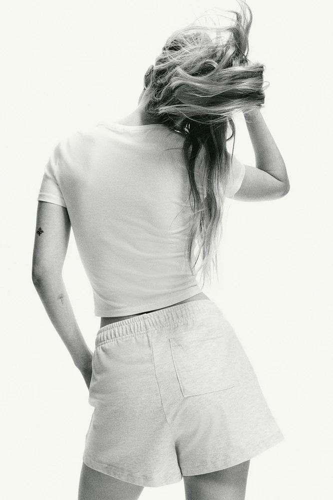 Short en coton avec taille élastique