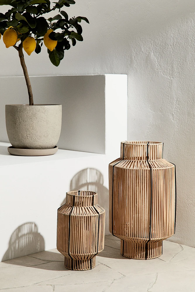 Large Rattan Candle Lantern