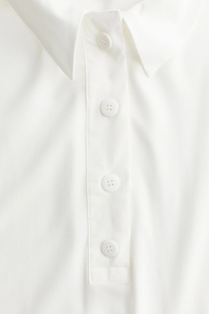 Sheer Crêpe Polo Shirt