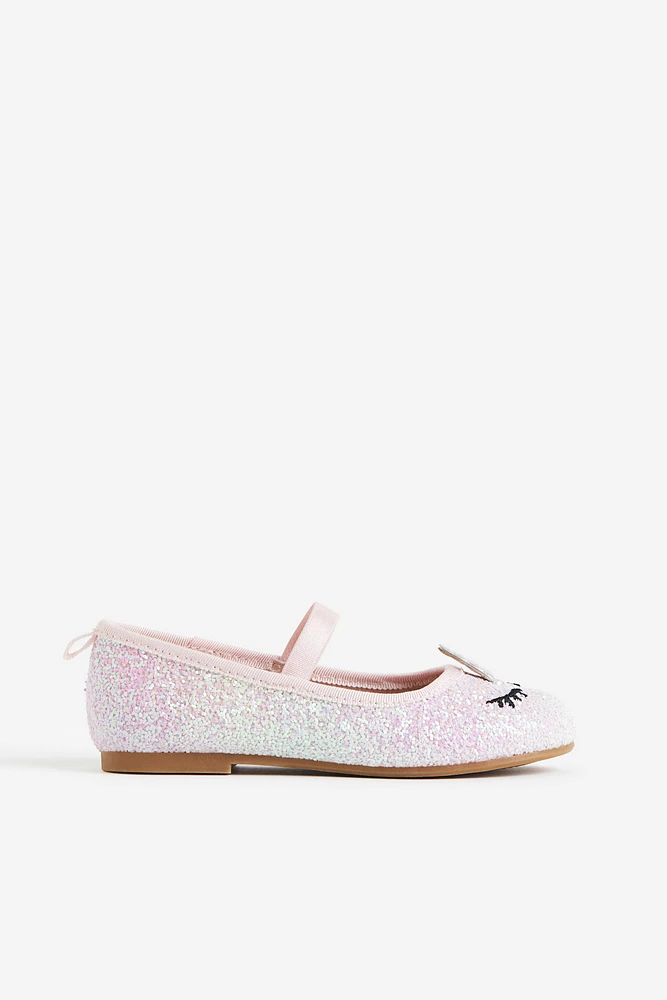 Appliquéd Ballet Flats