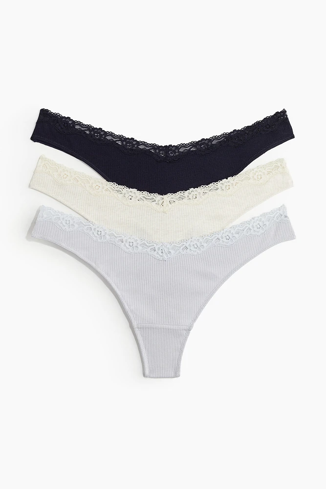 3-pack Cotton Thong Briefs