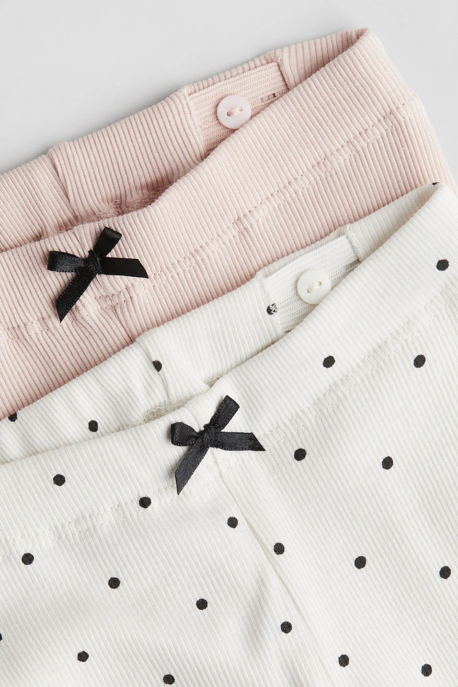 Lot de 2 leggings en coton côtelé