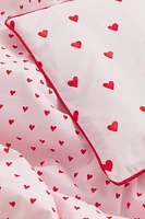 Heart-patterned Crib Duvet Cover Set