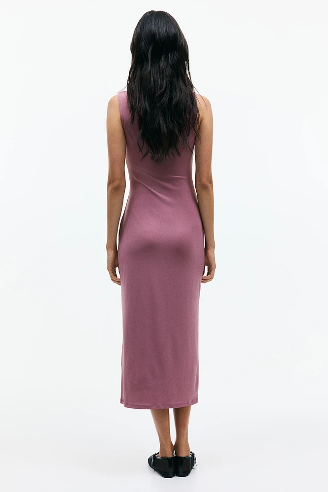 Robe midi à effet drapé