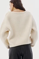 Rib-Knit Wool Sweater