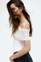 Gathered off-the-shoulder top