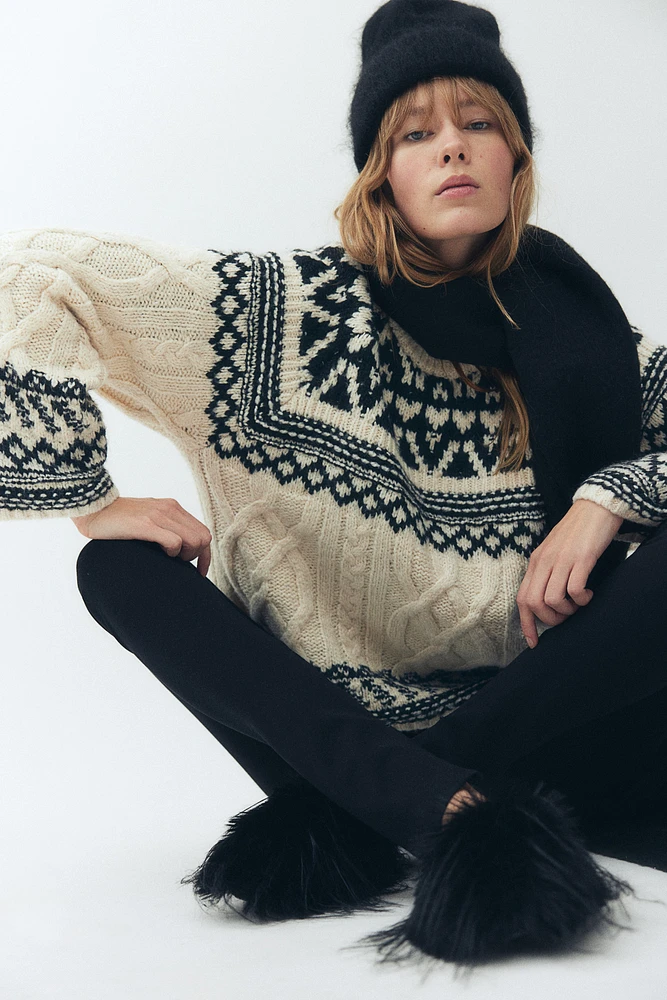 Jacquard-Knit Sweater