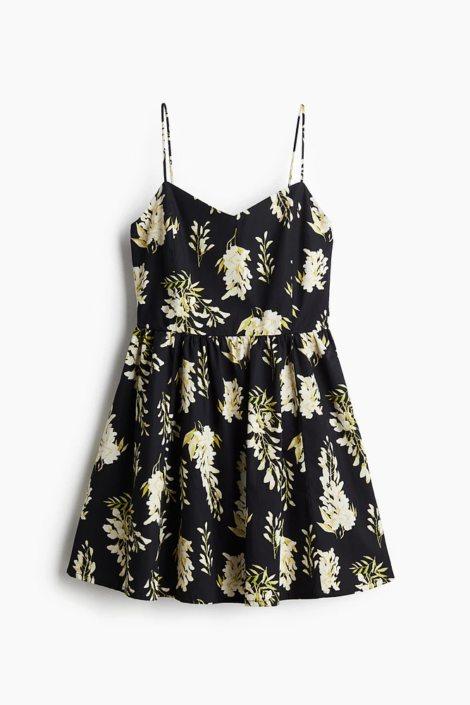 Cotton Dress with Flared Skirt