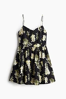 Cotton Dress with Flared Skirt