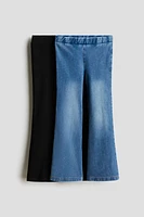 Lot de 2 collants-jeans évasés