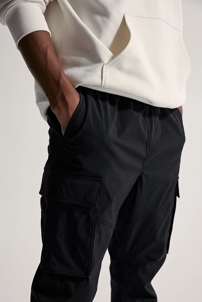 Slim Fit Nylon Cargo Joggers