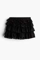 Tiered Cotton Mini Skirt