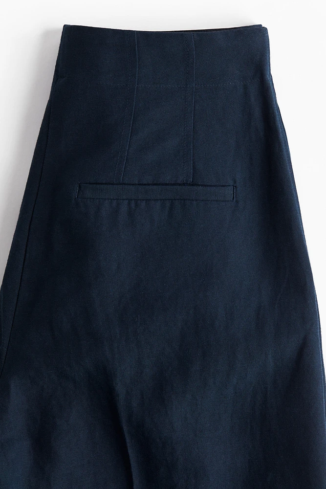 Pantalon large en lin mélangé