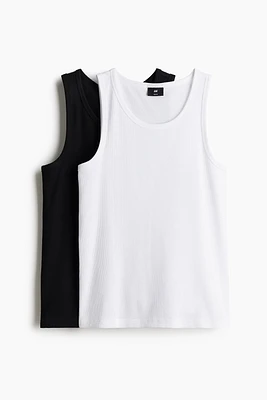 2-pack Slim Fit Ribbed Tank Tops