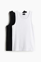 2-pack Slim Fit Ribbed Tank Tops