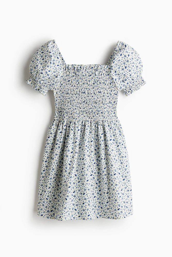 Robe smockée en popeline