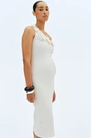 MAMA Appliquéd One-Shoulder Dress