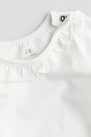 Cotton Bodysuit with Ruffle Collar