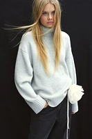 Fine-Knit Mock Turtleneck Sweater