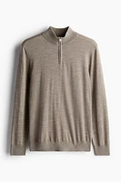 Slim Fit Half-Zip Merino Wool Sweater