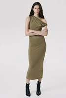 Twist-Detail One-Shoulder Dress