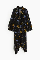 Floral-Patterned Chiffon Dress