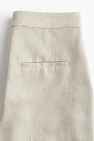 Wide-Leg Linen-Blend Pants