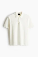 Regular Fit Textured-Knit Polo Shirt