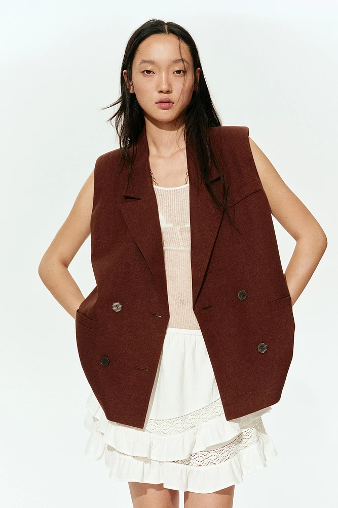 Linen-Blend Vest