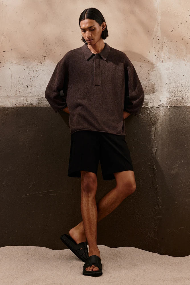 Loose-Fit Sheer Polo Shirt