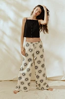 Pantalon en lin mélangé avec cordon de serrage