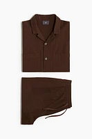 Cotton pyjama shirt and shorts