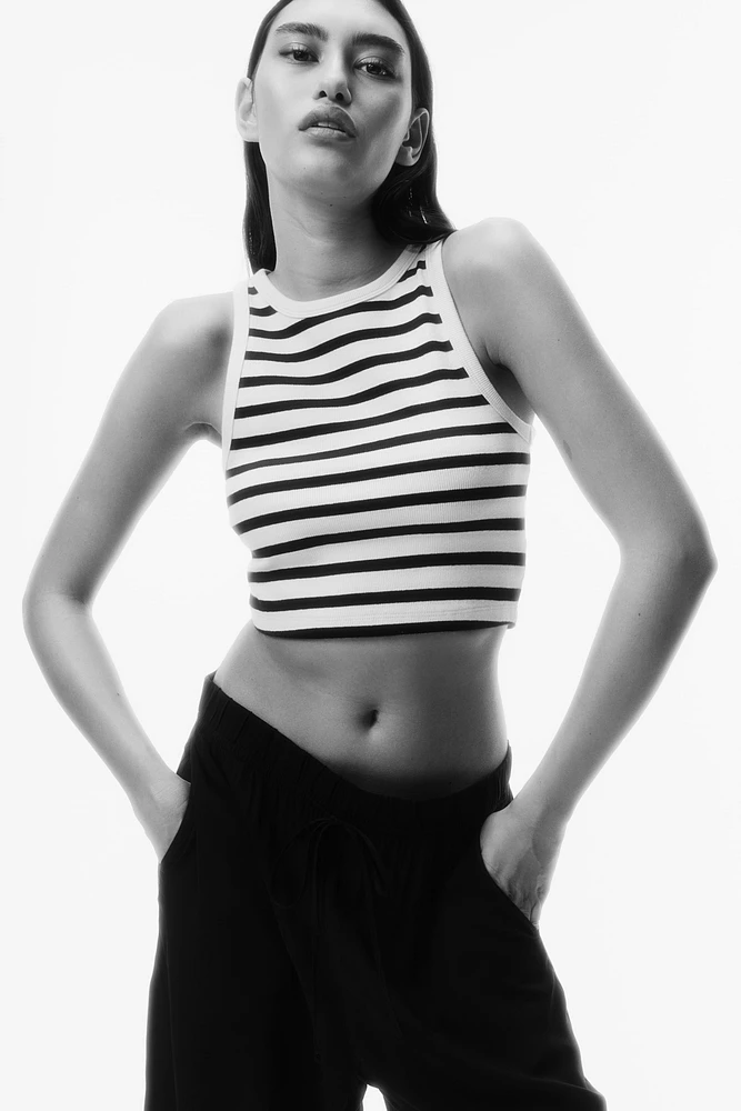 Cropped Ribbed Tank Top